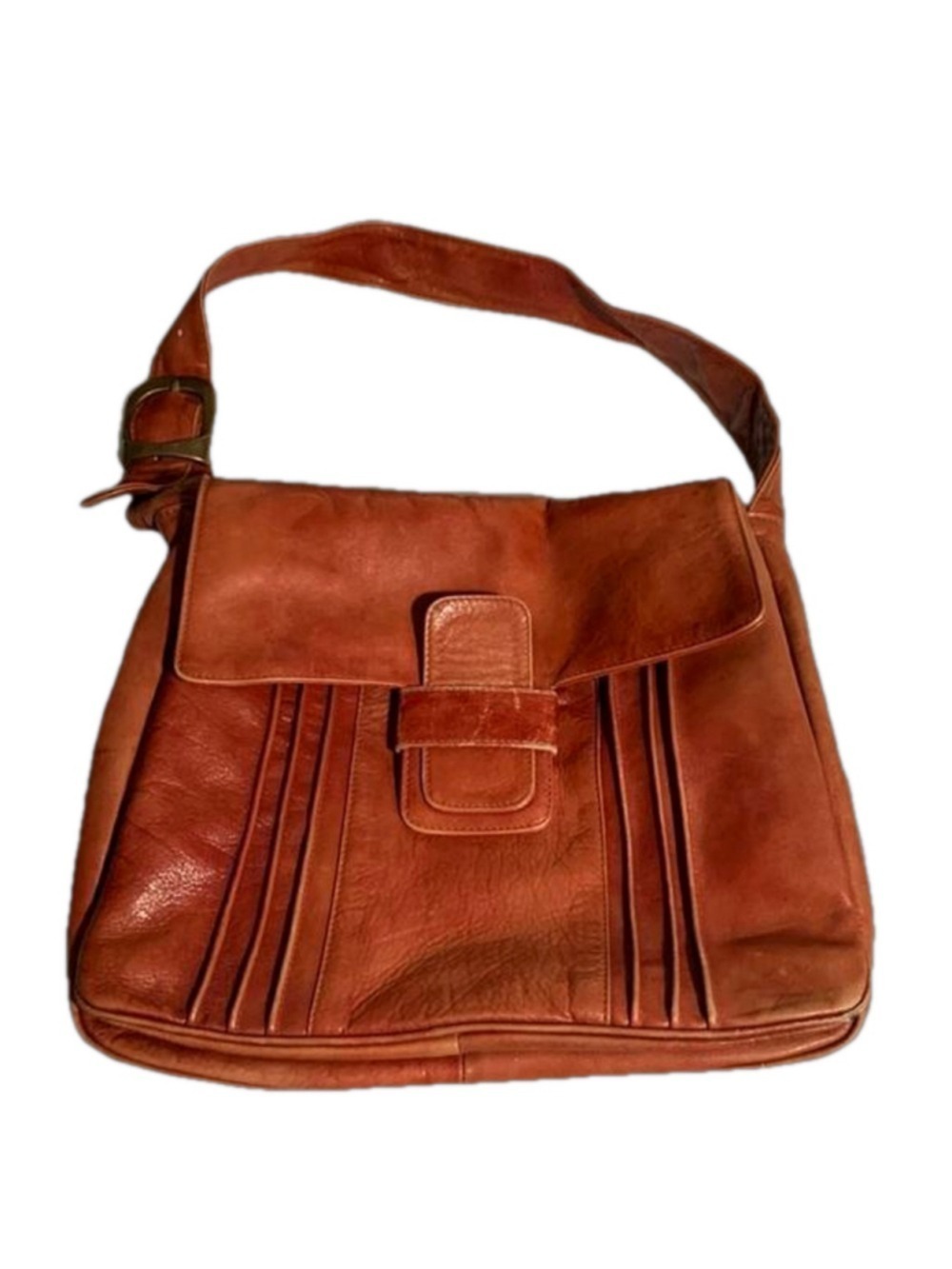 Vintage leather messenger shoulder bag purse
